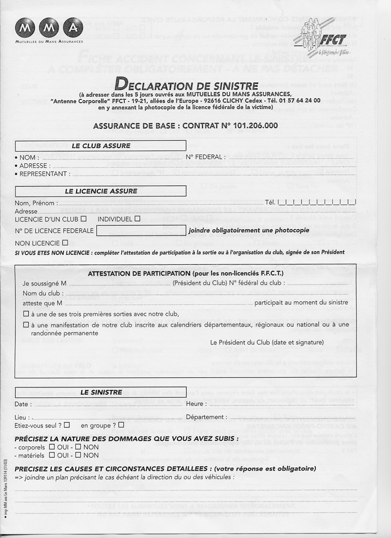 Saturer Papier Jolie Declaration Sinistre Auto Mma Cl Linternet Volcan